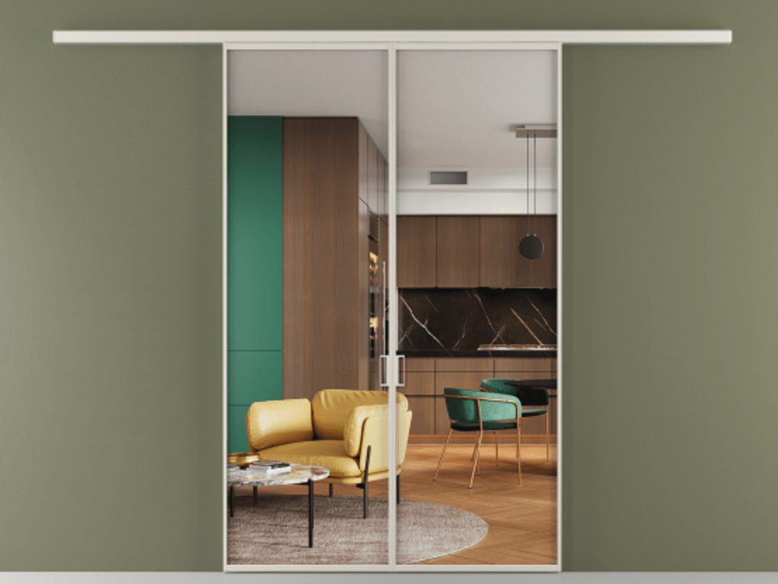 Перегородка Formato вдоль стены двустворчатая #VENDORCODE# #FURNISH# #GLASS# Цена #PRICE# #CURRENCY# | Volhovec